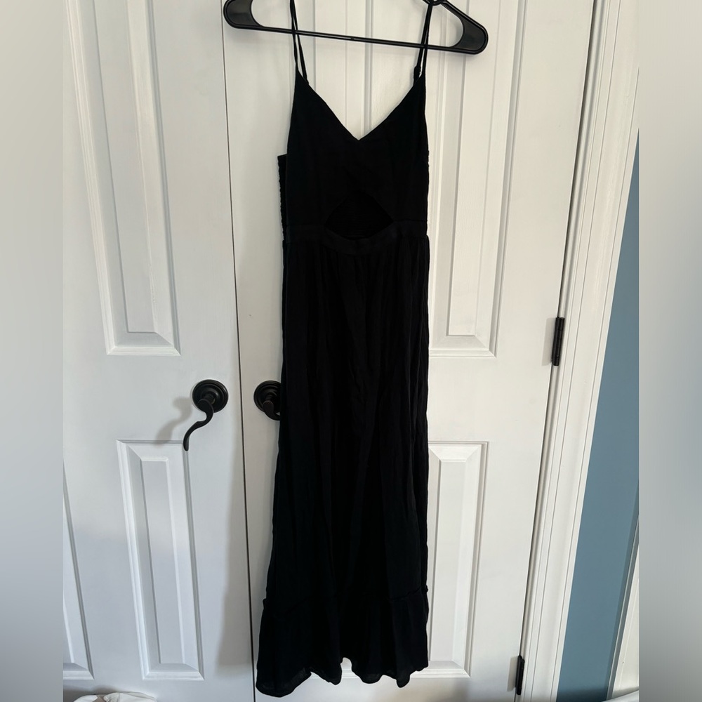 Black Gauze Keyhole Aerie Dress